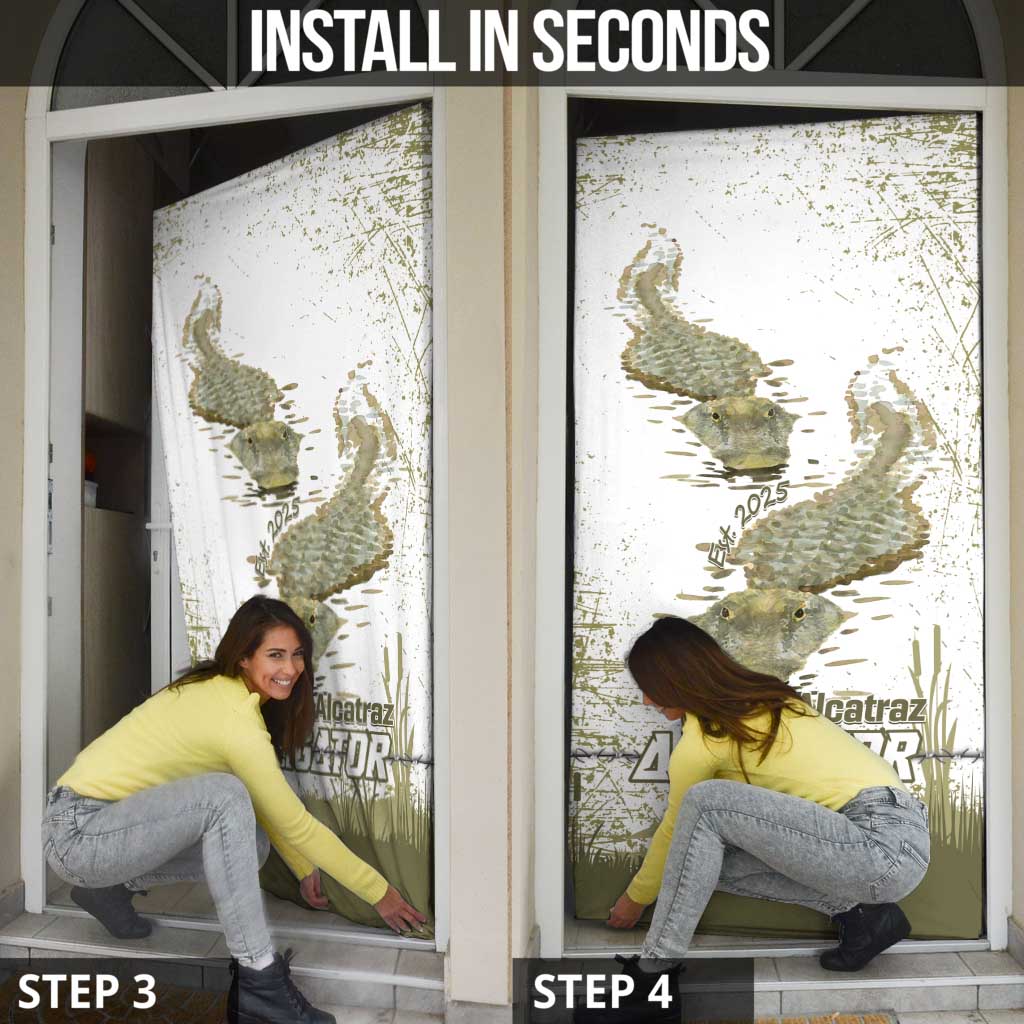 Everglades Florida Alligators Door Cover Alcatraz Est 2025 - Wonder Print Shop