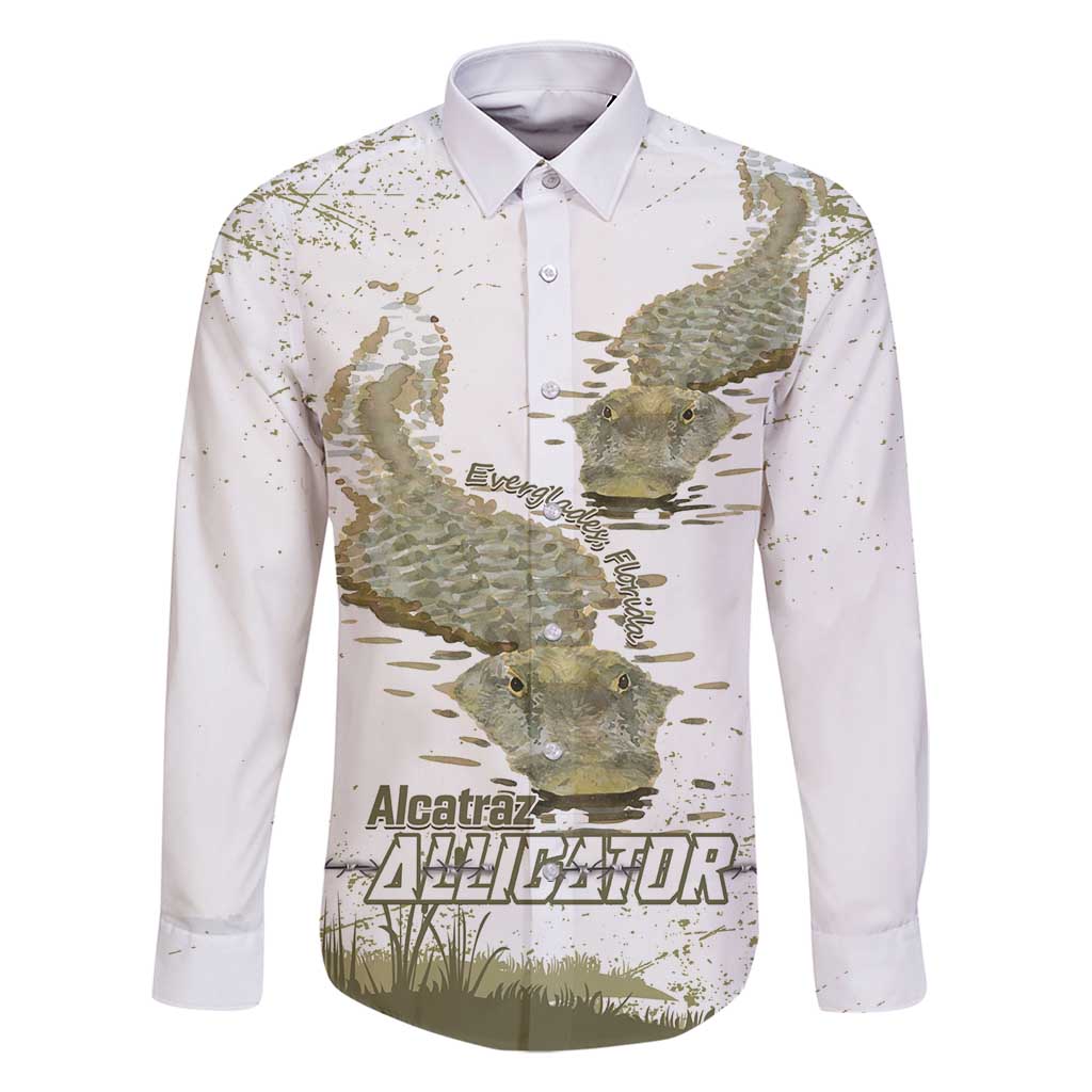 Everglades Florida Alligators Family Matching Long Sleeve Bodycon Dress and Hawaiian Shirt Alcatraz Est 2025 - Wonder Print Shop
