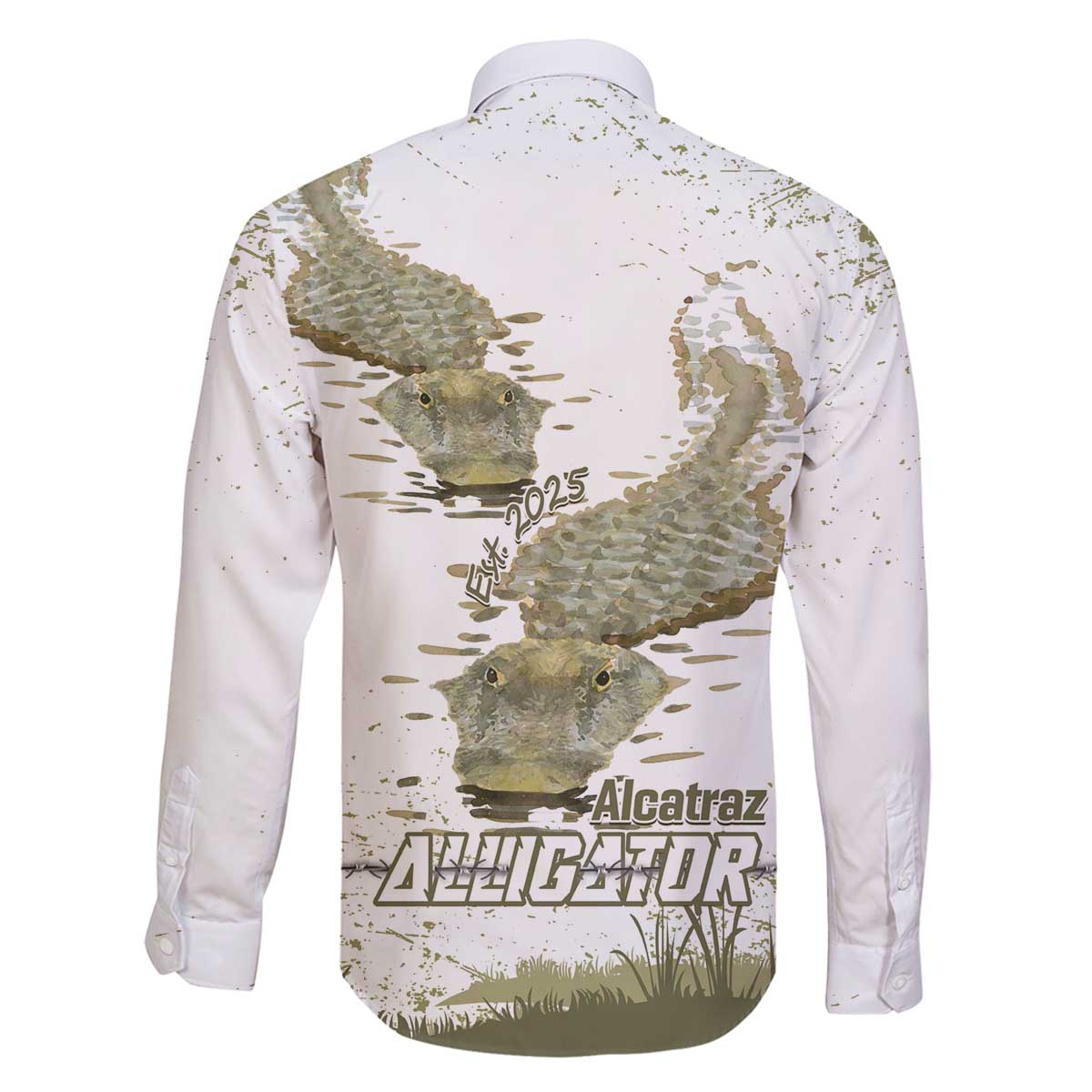 Everglades Florida Alligators Family Matching Off The Shoulder Long Sleeve Dress and Hawaiian Shirt Alcatraz Est 2025 - Wonder Print Shop