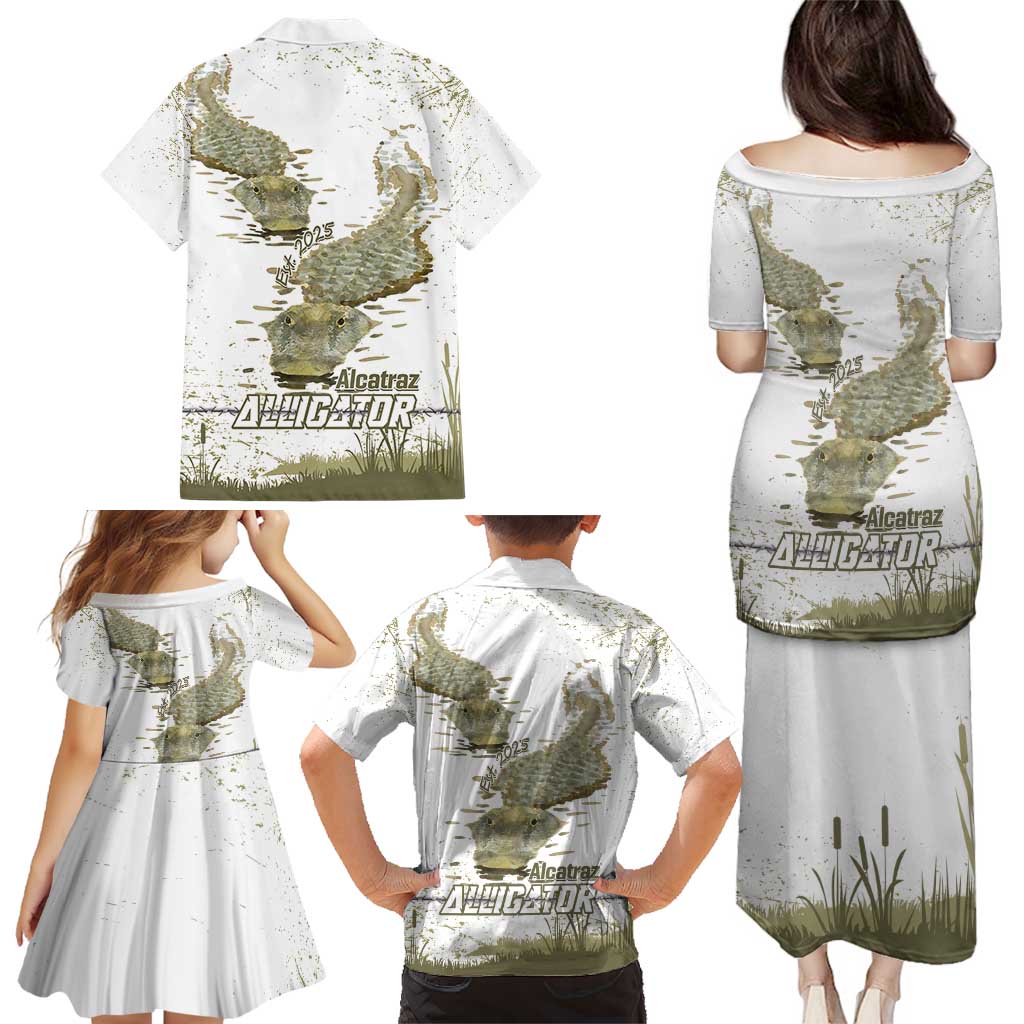 Everglades Florida Alligators Family Matching Puletasi and Hawaiian Shirt Alcatraz Est 2025 - Wonder Print Shop