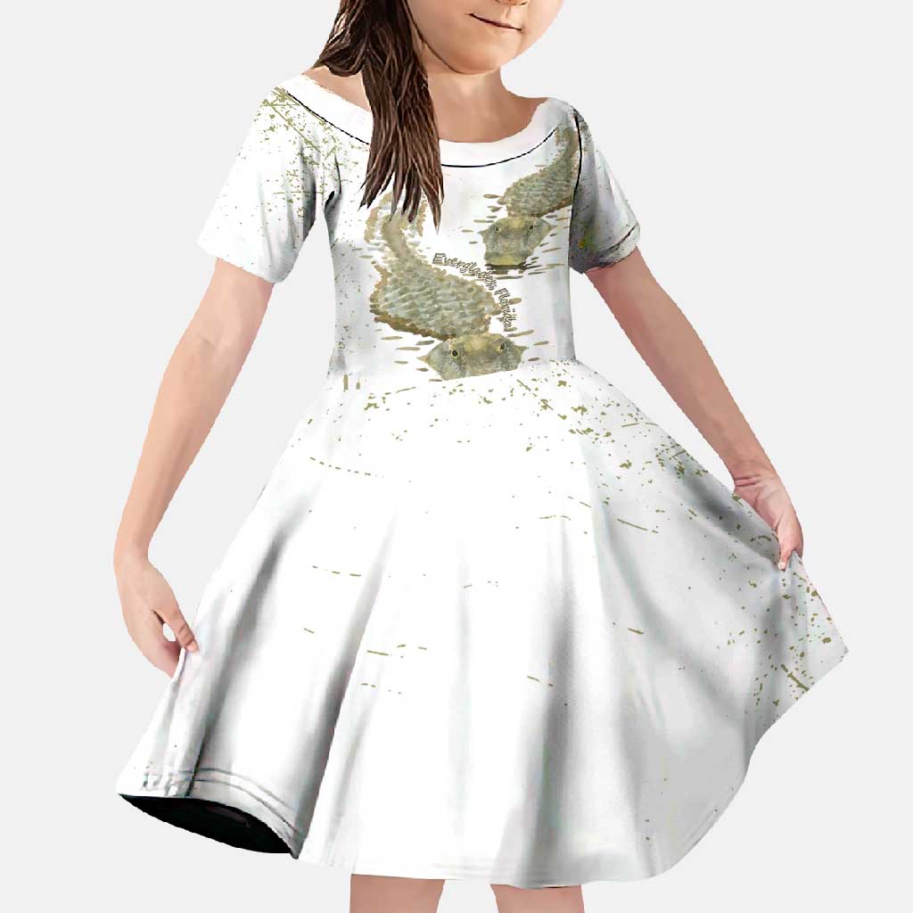 Everglades Florida Alligators Family Matching Short Sleeve Bodycon Dress and Hawaiian Shirt Alcatraz Est 2025 - Wonder Print Shop