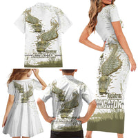 Everglades Florida Alligators Family Matching Short Sleeve Bodycon Dress and Hawaiian Shirt Alcatraz Est 2025 - Wonder Print Shop