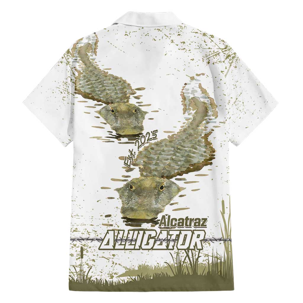 Everglades Florida Alligators Family Matching Short Sleeve Bodycon Dress and Hawaiian Shirt Alcatraz Est 2025 - Wonder Print Shop