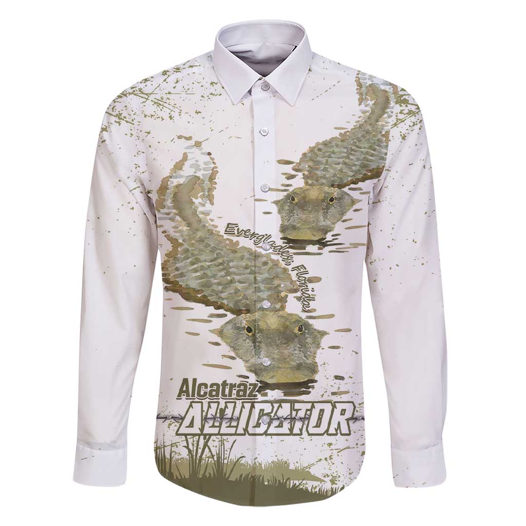 Everglades Florida Alligators Family Matching Short Sleeve Bodycon Dress and Hawaiian Shirt Alcatraz Est 2025 - Wonder Print Shop