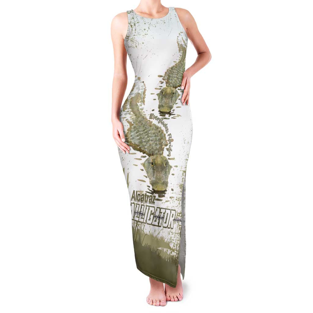 Everglades Florida Alligators Family Matching Tank Maxi Dress and Hawaiian Shirt Alcatraz Est 2025 - Wonder Print Shop