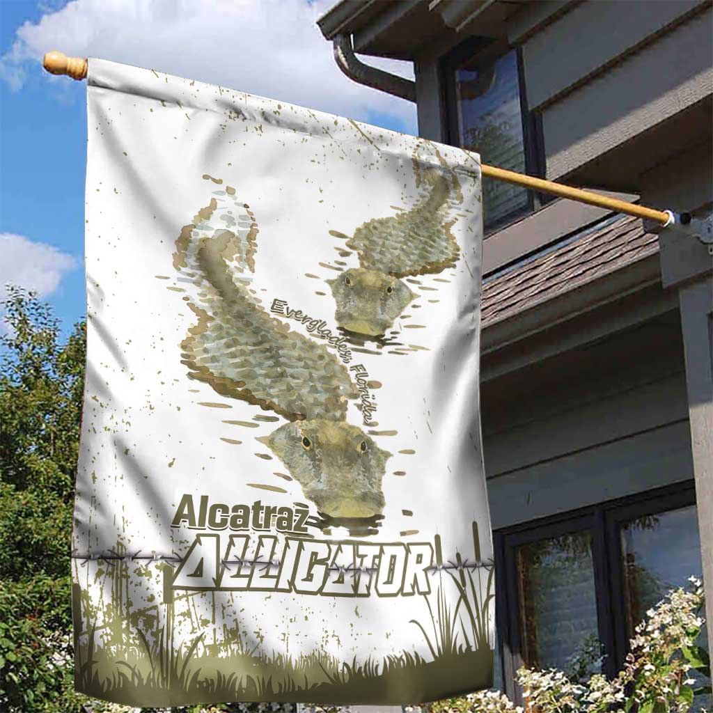 Everglades Florida Alligators Garden Flag Alcatraz Est 2025 - Wonder Print Shop