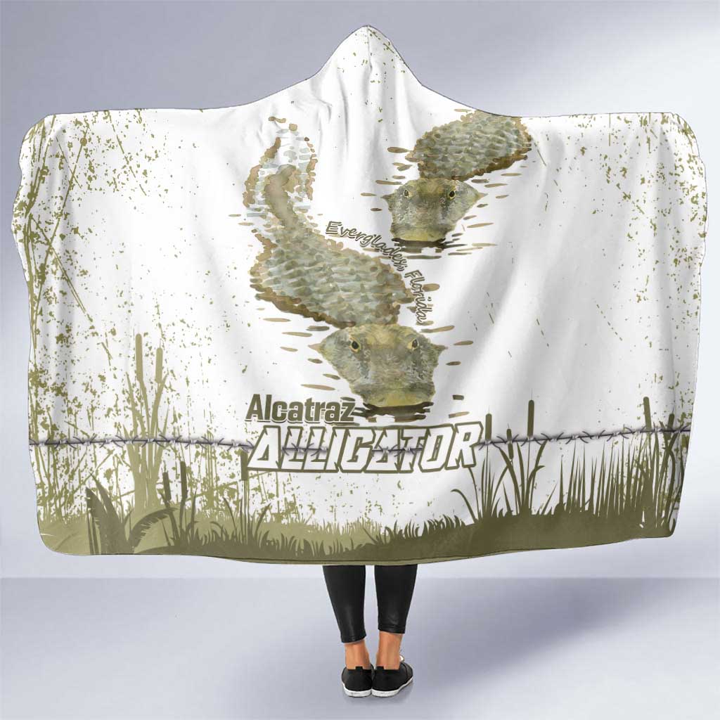 Everglades Florida Alligators Hooded Blanket Alcatraz Est 2025 - Wonder Print Shop