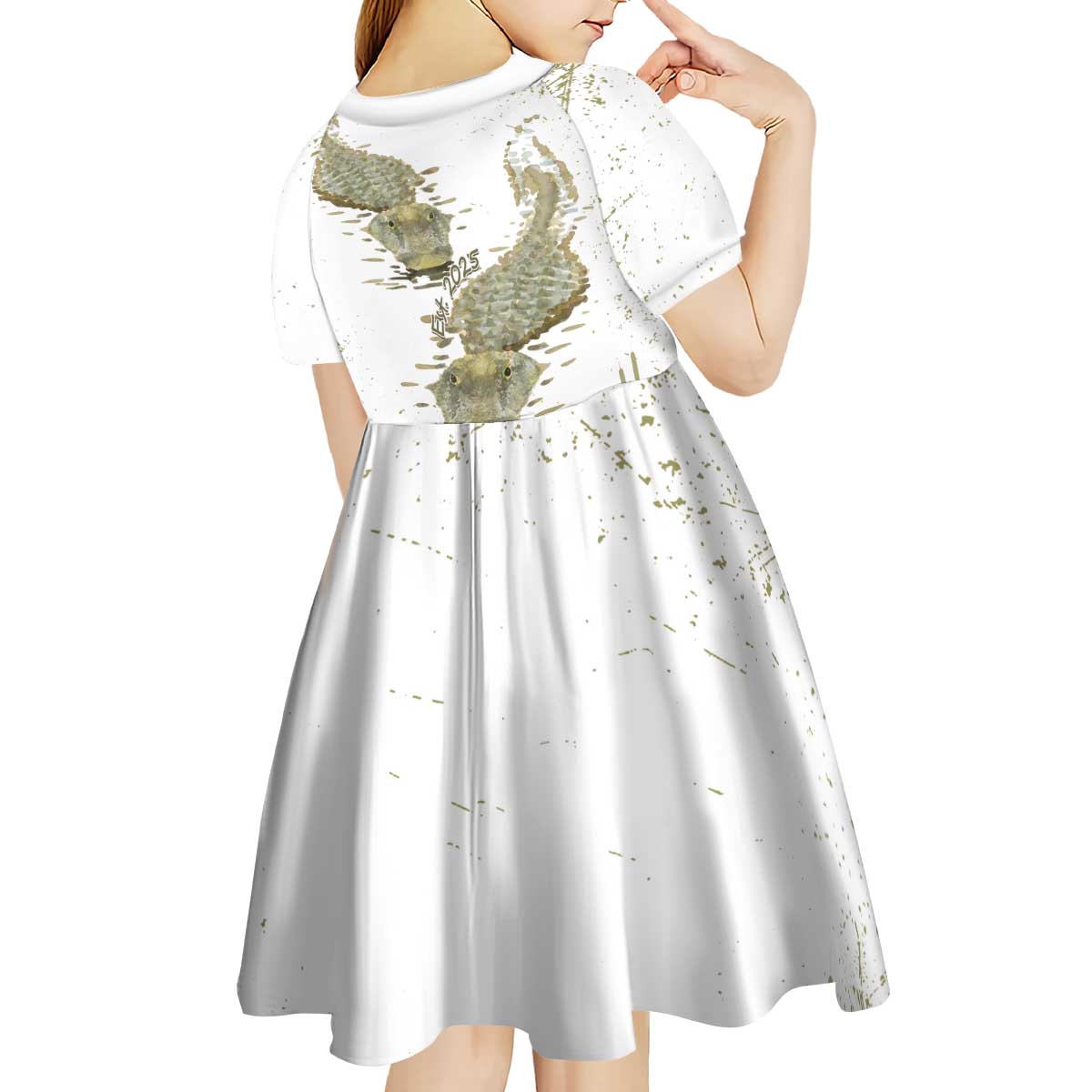 Everglades Florida Alligators Kid Short Sleeve Dress Alcatraz Est 2025 - Wonder Print Shop