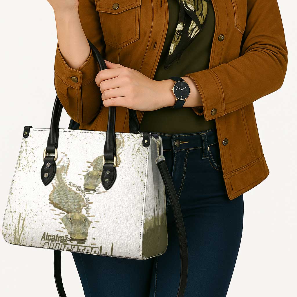 Everglades Florida Alligators Leather Bag Alcatraz Est 2025 - Wonder Print Shop