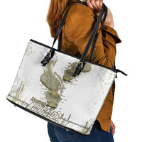 Everglades Florida Alligators Leather Tote Bag Alcatraz Est 2025 - Wonder Print Shop