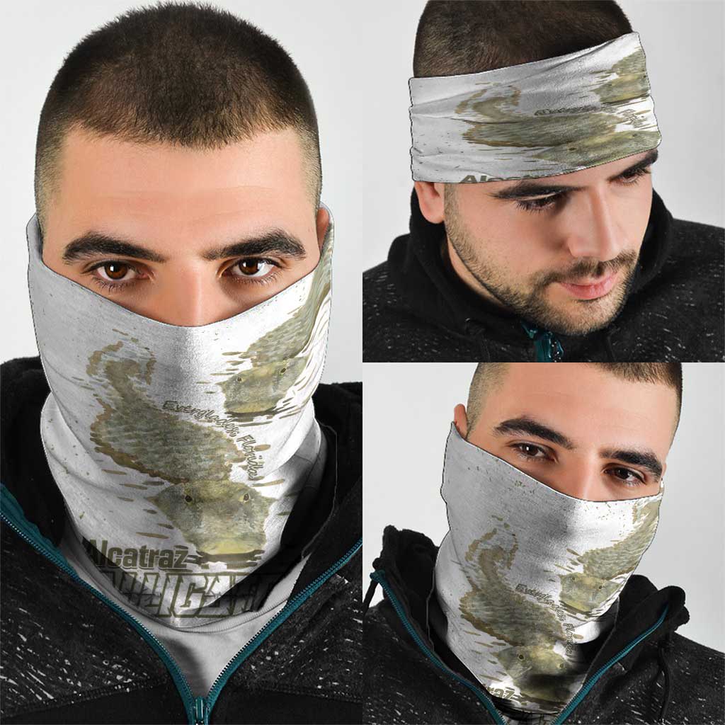 Everglades Florida Alligators Neck Gaiter Alcatraz Est 2025 - Wonder Print Shop