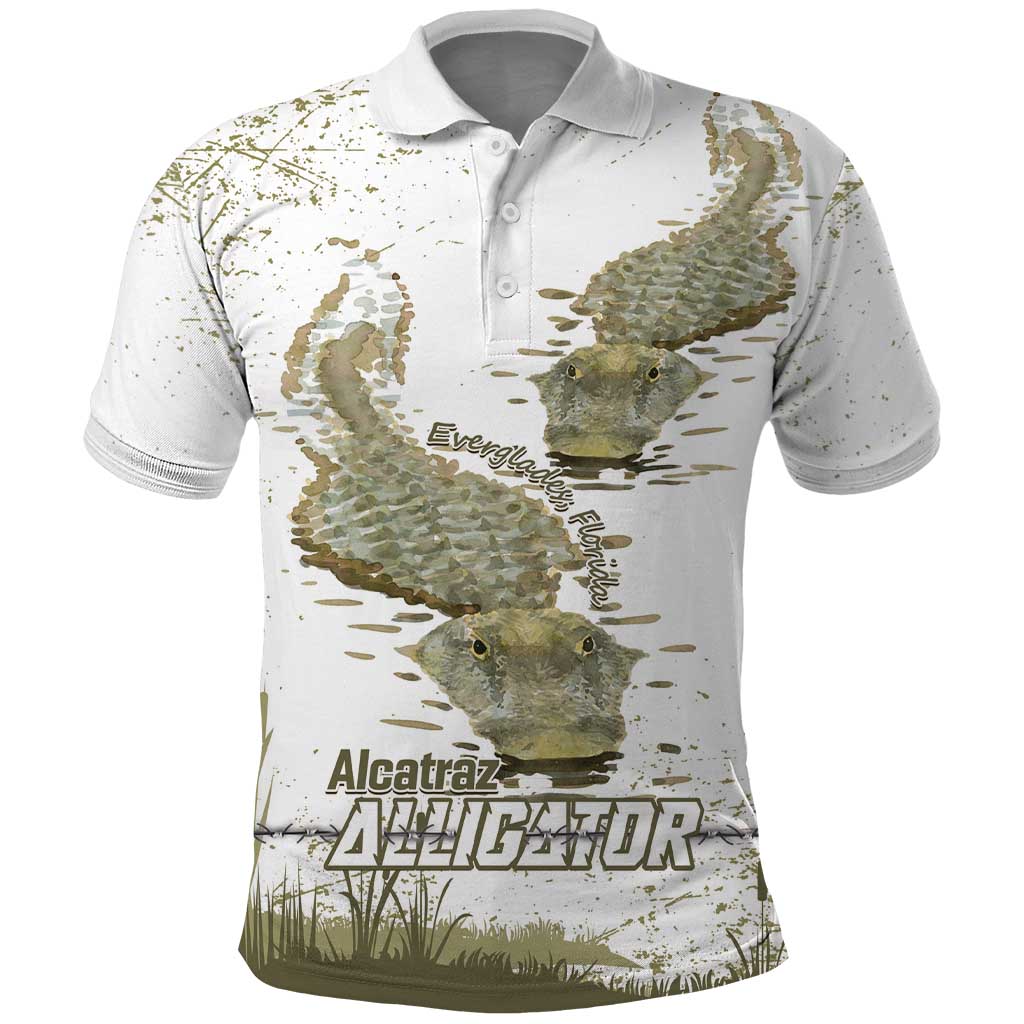 Everglades Florida Alligators Polo Shirt Alcatraz Est 2025 - Wonder Print Shop
