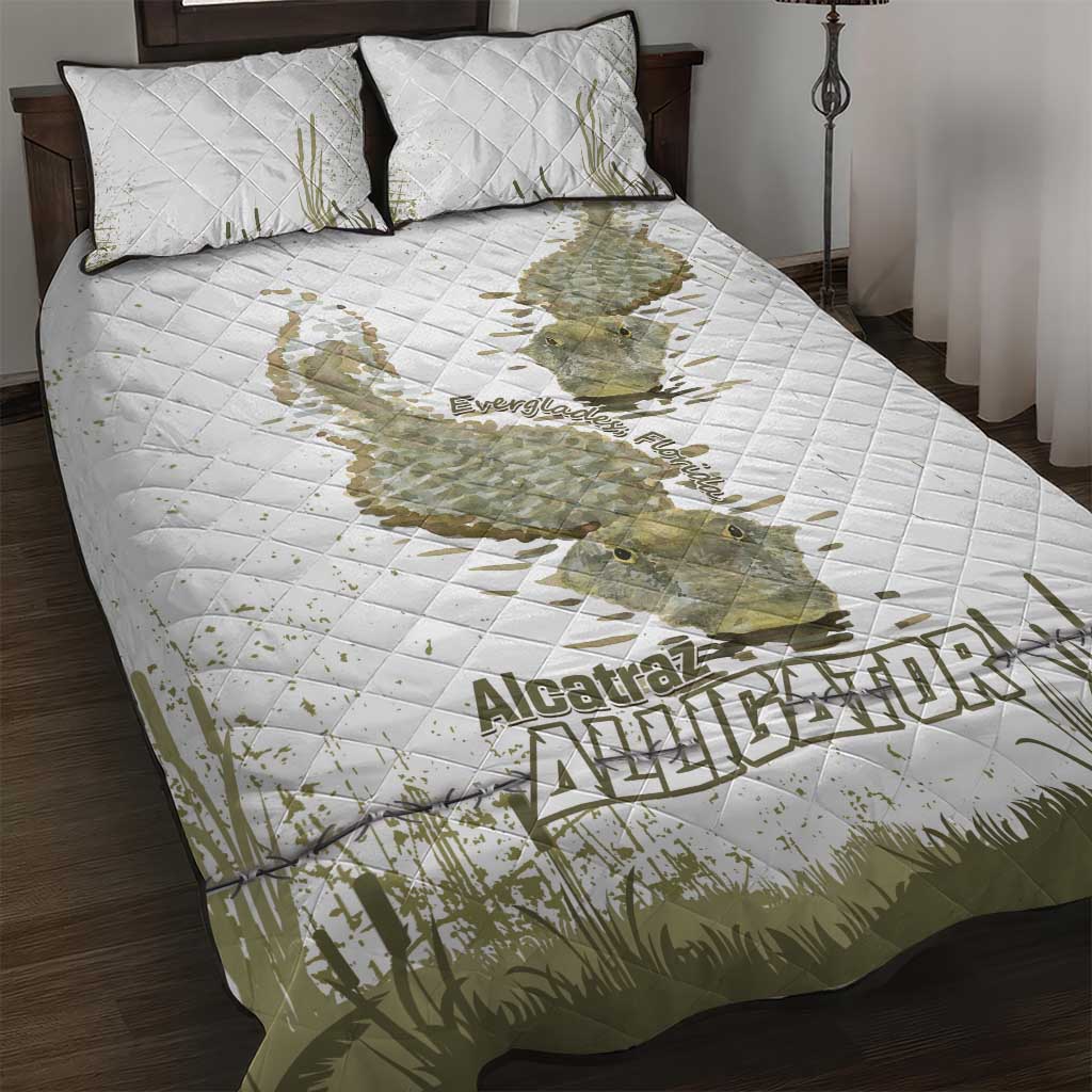 Everglades Florida Alligators Quilt Bed Set Alcatraz Est 2025 - Wonder Print Shop