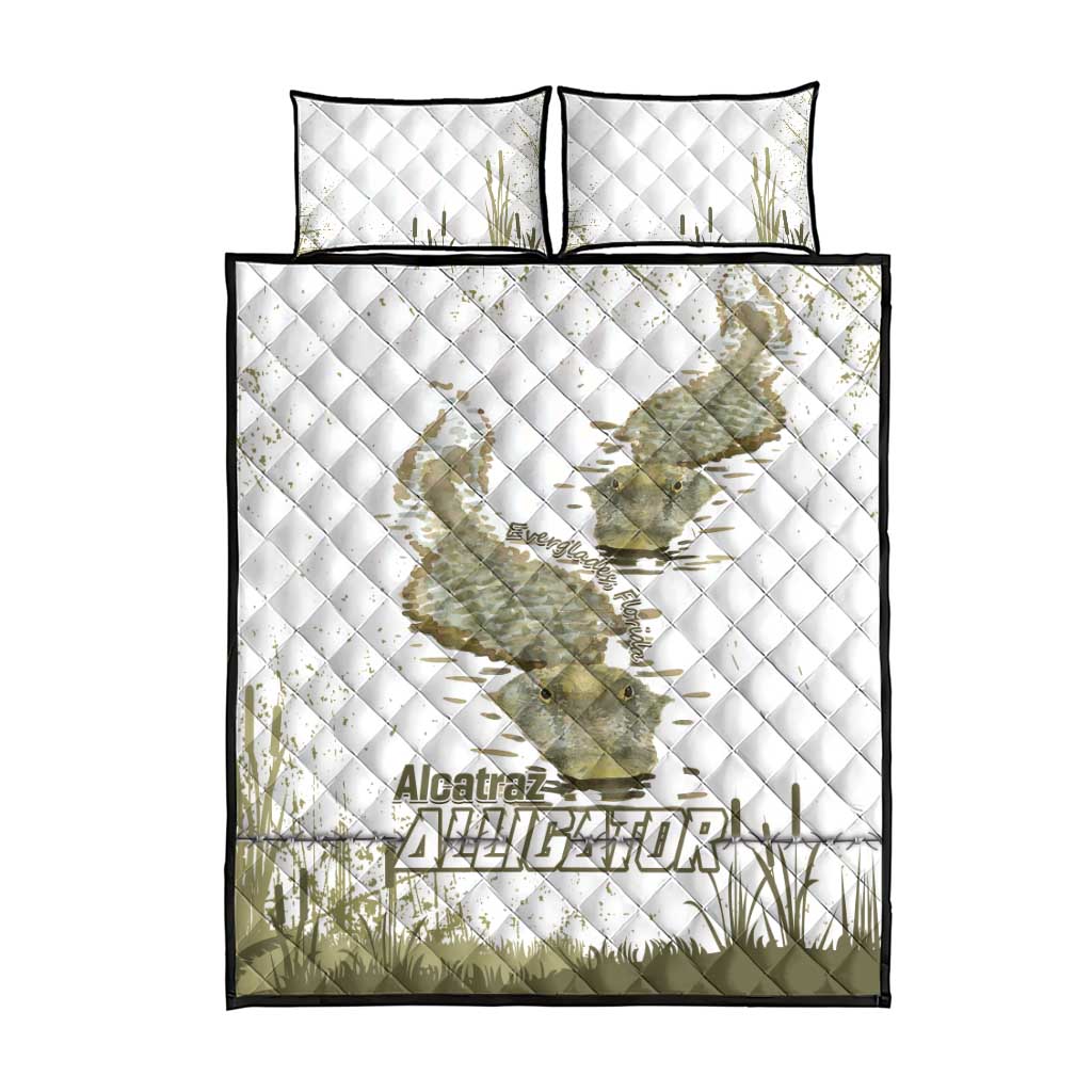Everglades Florida Alligators Quilt Bed Set Alcatraz Est 2025 - Wonder Print Shop