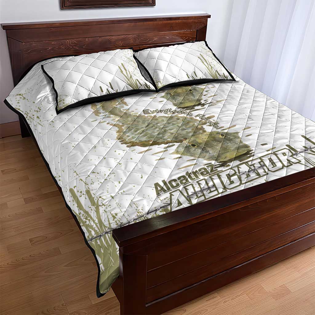 Everglades Florida Alligators Quilt Bed Set Alcatraz Est 2025 - Wonder Print Shop