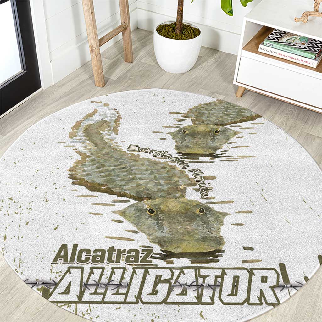 Everglades Florida Alligators Round Carpet Alcatraz Est 2025 - Wonder Print Shop