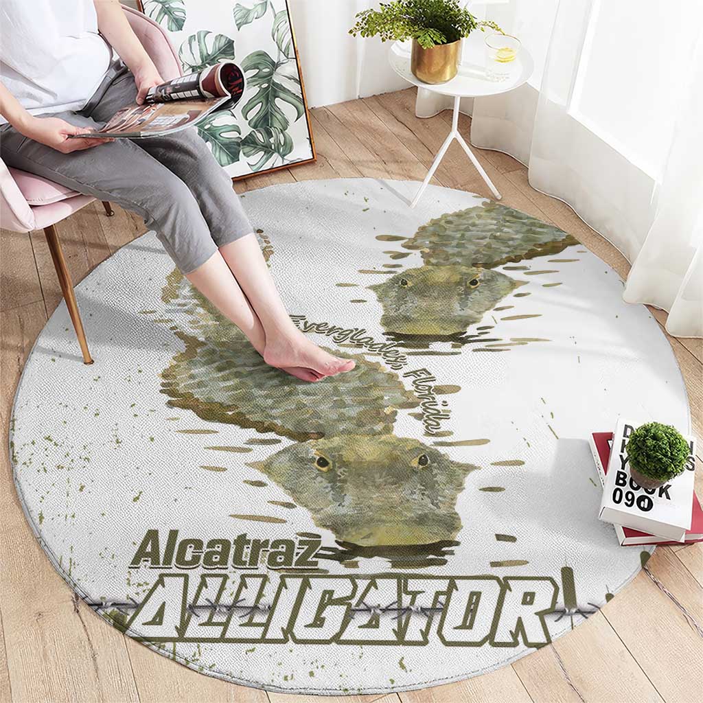 Everglades Florida Alligators Round Carpet Alcatraz Est 2025 - Wonder Print Shop