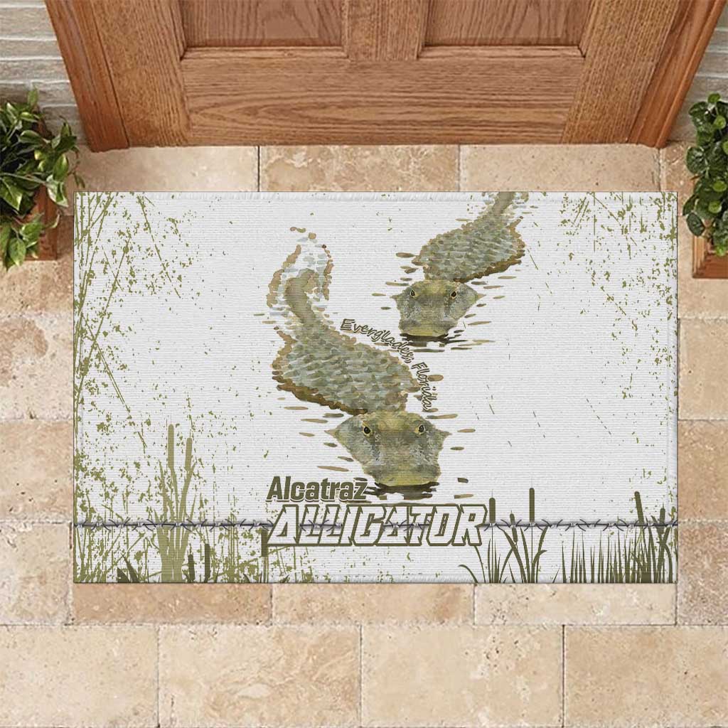 Everglades Florida Alligators Rubber Doormat Alcatraz Est 2025 - Wonder Print Shop