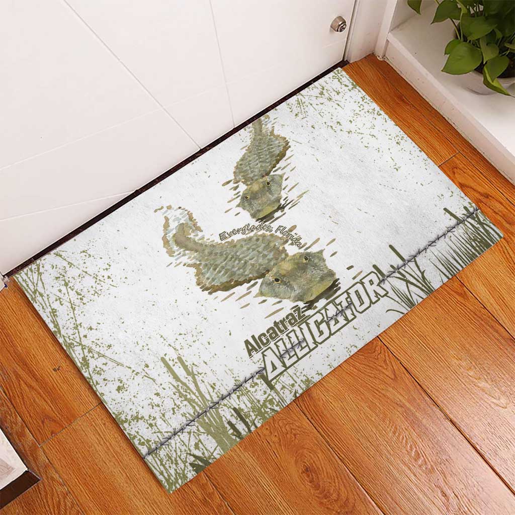 Everglades Florida Alligators Rubber Doormat Alcatraz Est 2025 - Wonder Print Shop