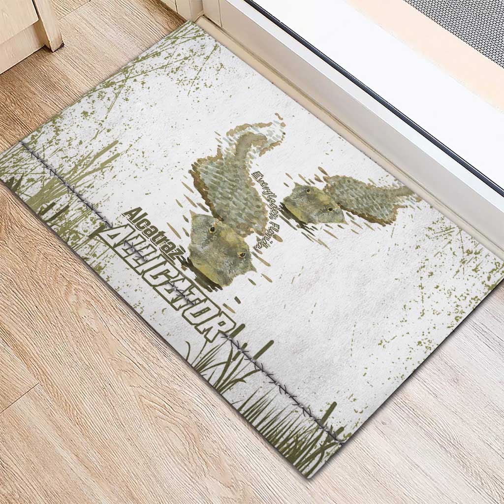 Everglades Florida Alligators Rubber Doormat Alcatraz Est 2025 - Wonder Print Shop