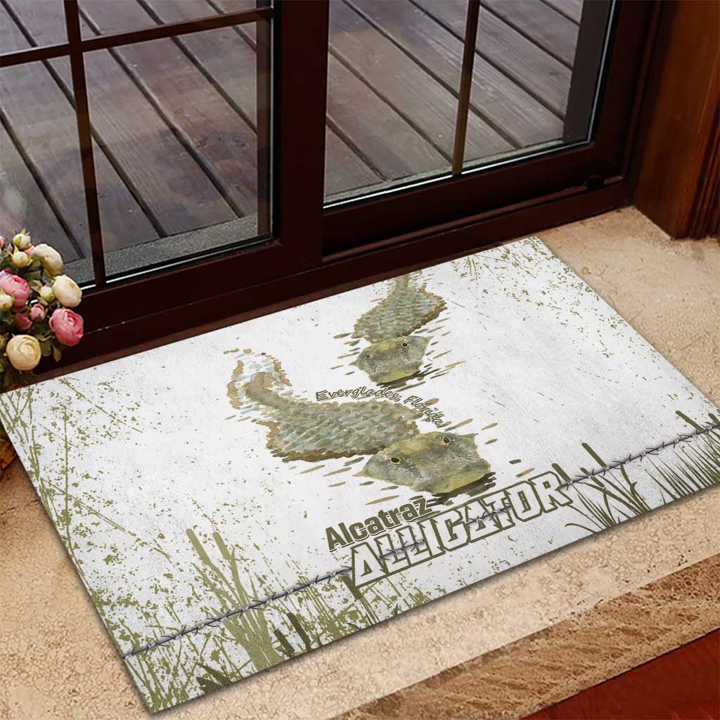 Everglades Florida Alligators Rubber Doormat Alcatraz Est 2025 - Wonder Print Shop