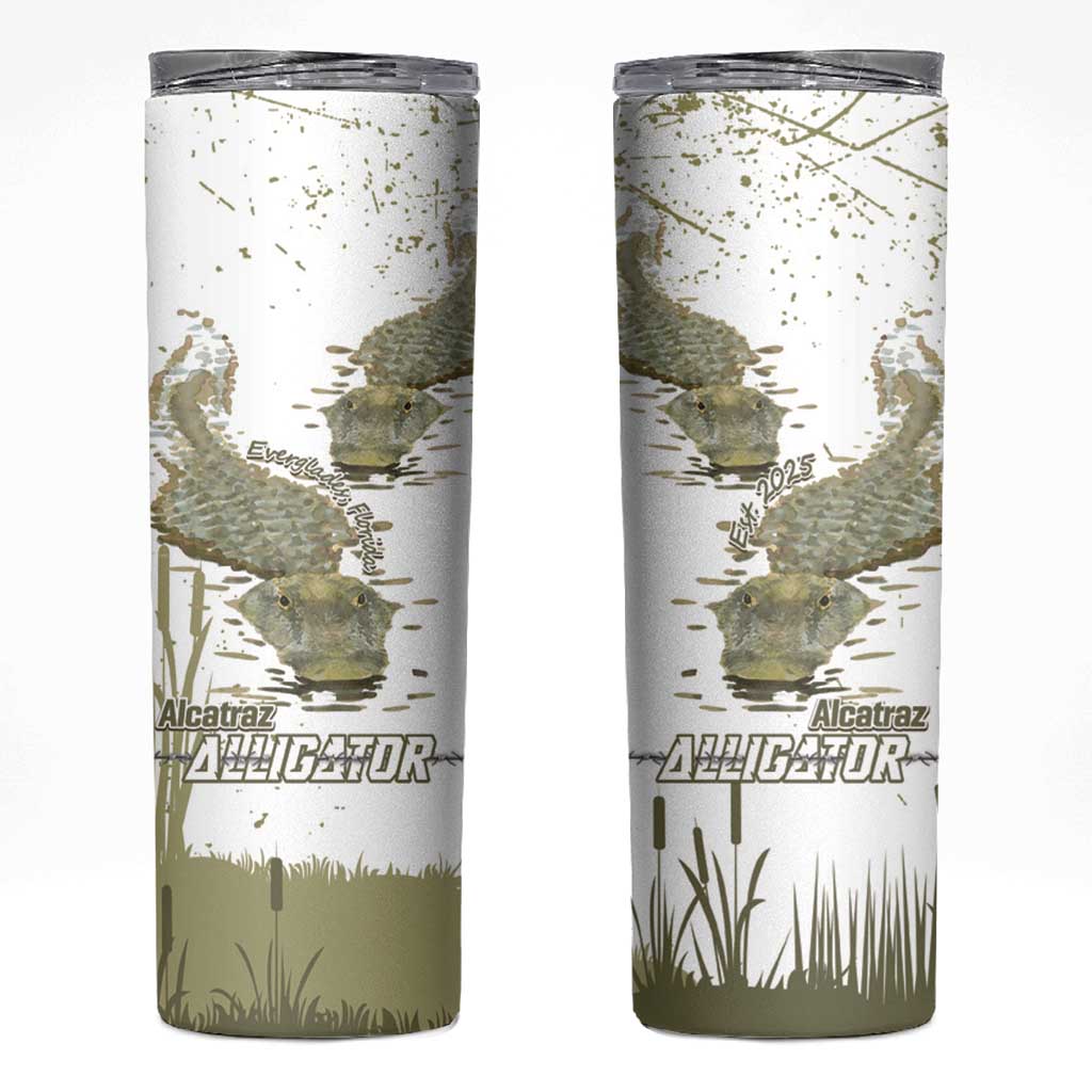 Everglades Florida Alligators Skinny Tumbler Alcatraz Est 2025 - Wonder Print Shop