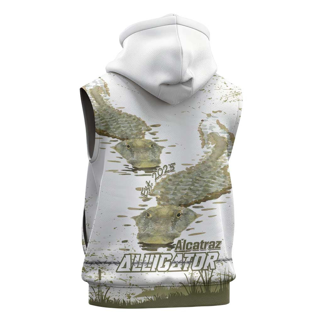 Everglades Florida Alligators Sleeveless Hoodie Alcatraz Est 2025 - Wonder Print Shop