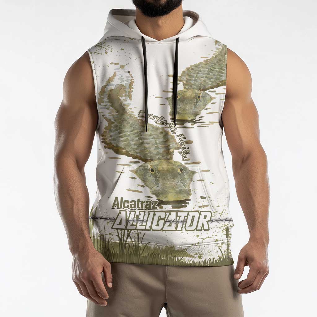 Everglades Florida Alligators Sleeveless Hoodie Alcatraz Est 2025 - Wonder Print Shop