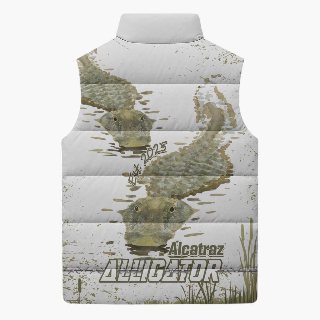 Everglades Florida Alligators Sleeveless Puffer Jacket Alcatraz Est 2025 - Wonder Print Shop