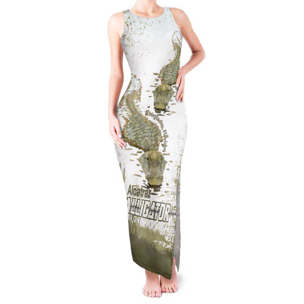 Everglades Florida Alligators Tank Maxi Dress Alcatraz Est 2025 - Wonder Print Shop