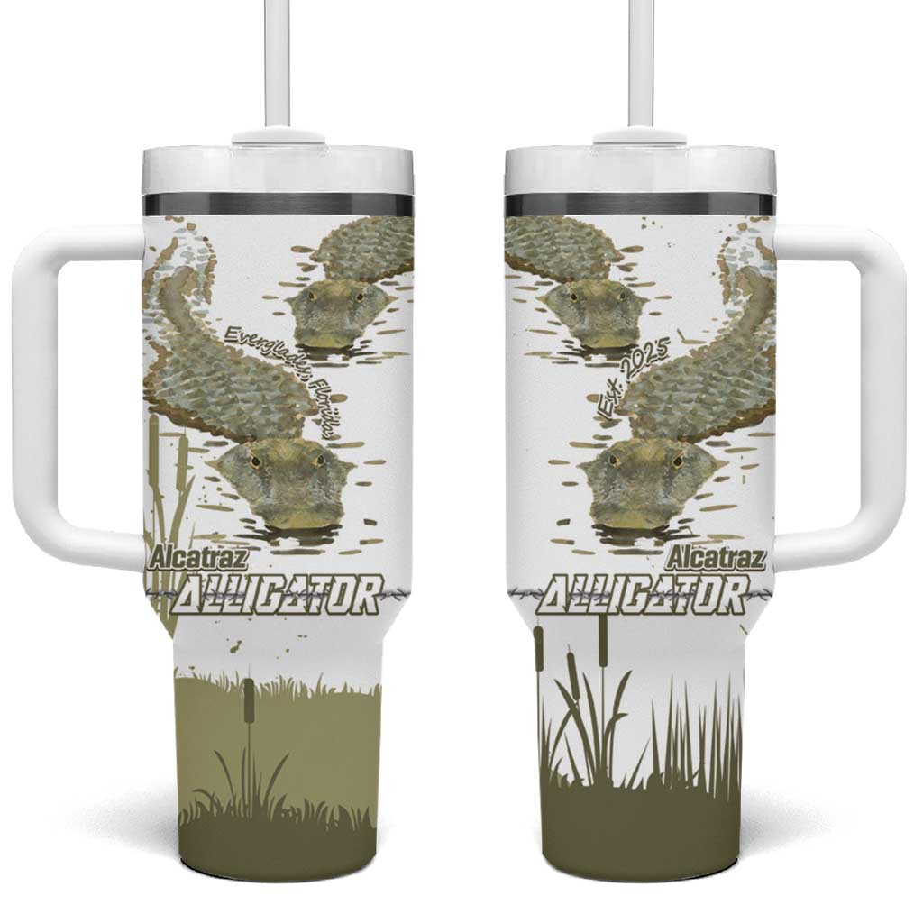 Everglades Florida Alligators Tumbler With Handle Alcatraz Est 2025 - Wonder Print Shop