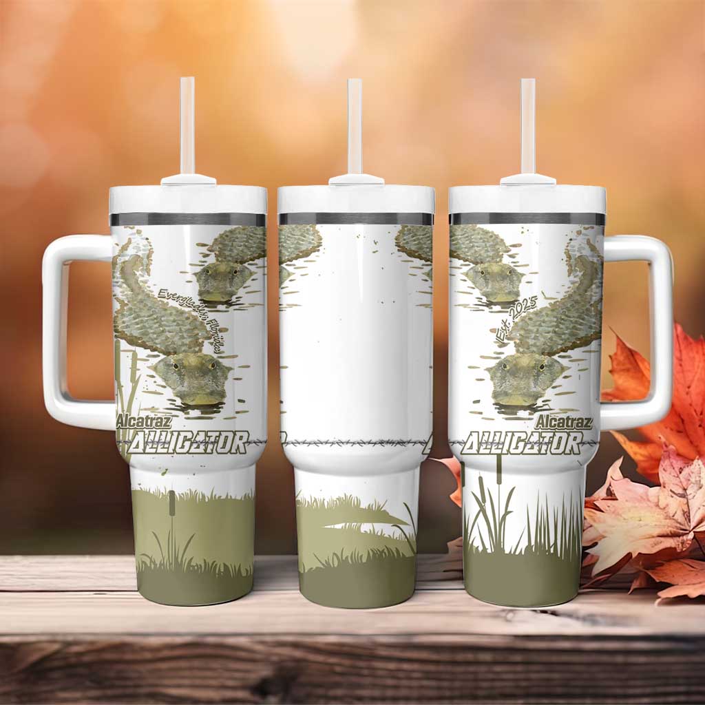 Everglades Florida Alligators Tumbler With Handle Alcatraz Est 2025 - Wonder Print Shop