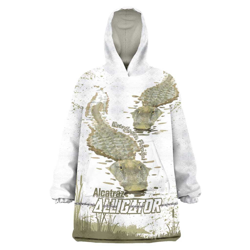 Everglades Florida Alligators Wearable Blanket Hoodie Alcatraz Est 2025 - Wonder Print Shop