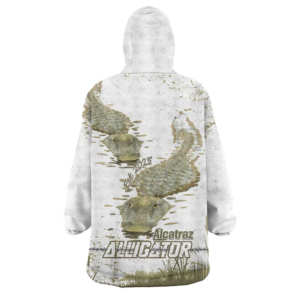 Everglades Florida Alligators Wearable Blanket Hoodie Alcatraz Est 2025 - Wonder Print Shop