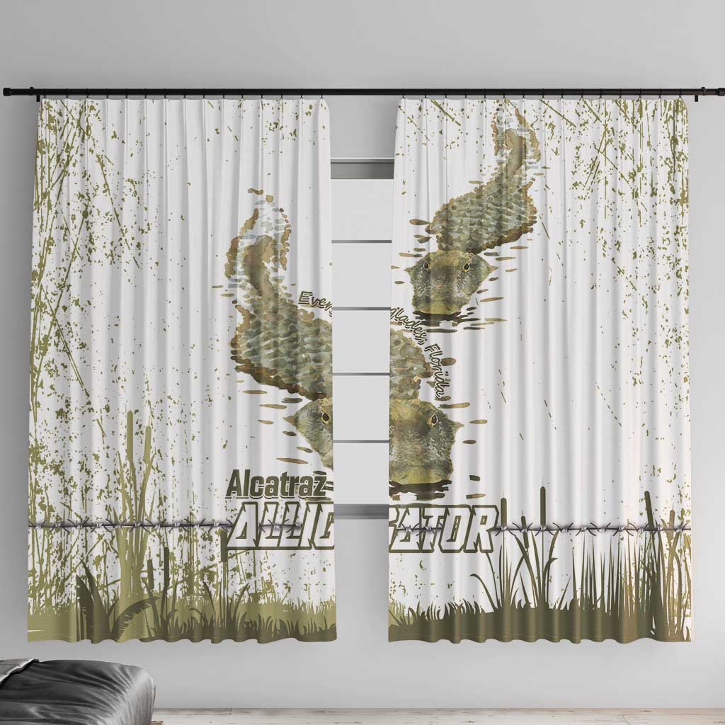 Everglades Florida Alligators Window Curtain Alcatraz Est 2025 - Wonder Print Shop
