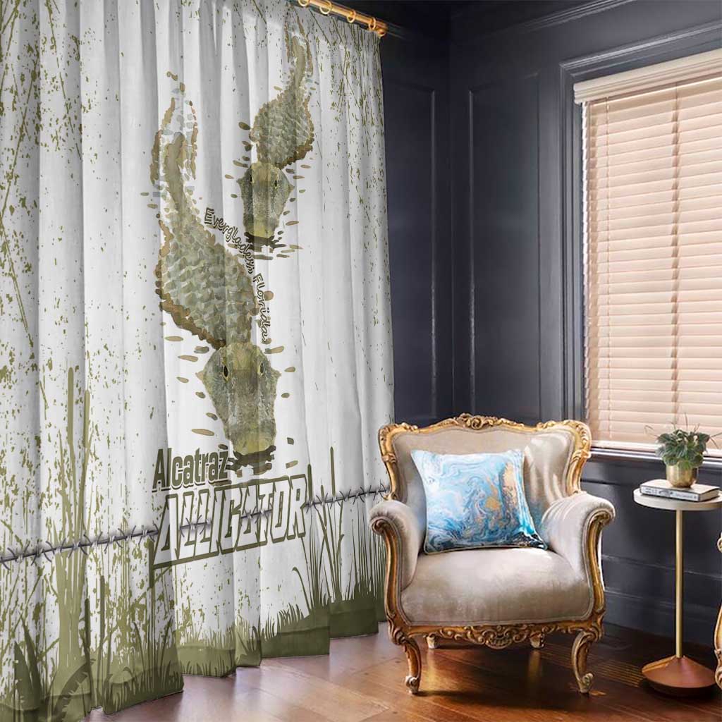 Everglades Florida Alligators Window Curtain Alcatraz Est 2025 - Wonder Print Shop