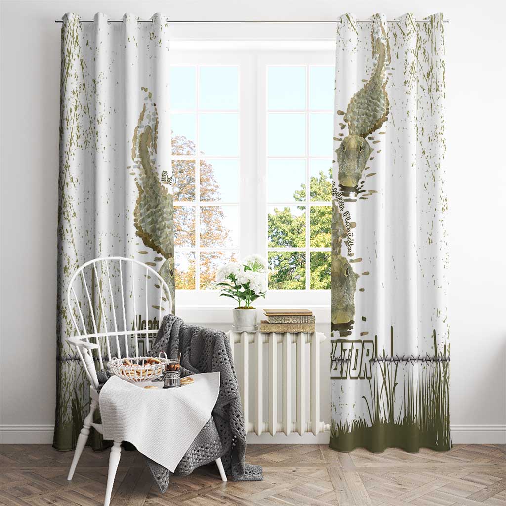 Everglades Florida Alligators Window Curtain Alcatraz Est 2025 - Wonder Print Shop