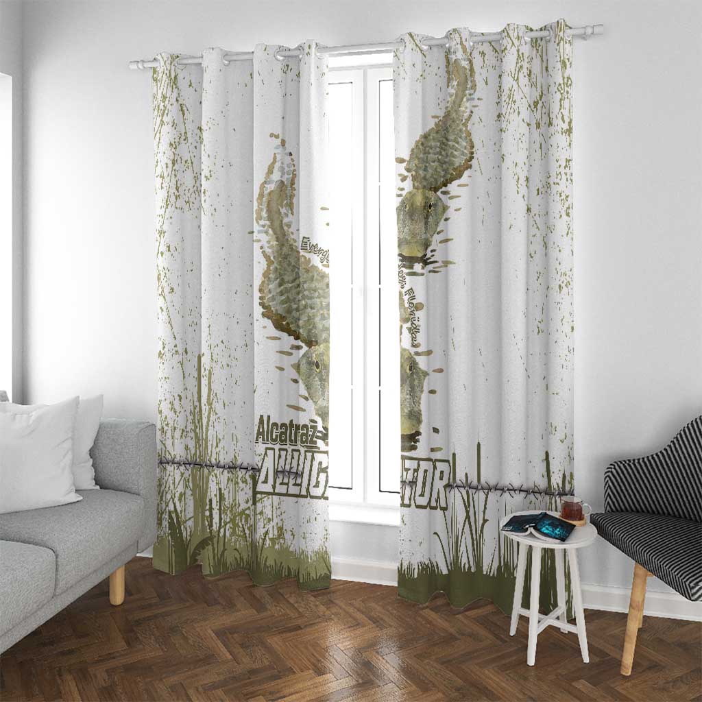 Everglades Florida Alligators Window Curtain Alcatraz Est 2025 - Wonder Print Shop