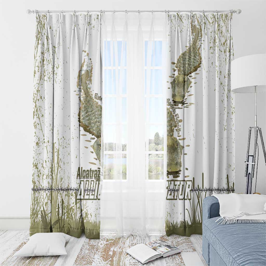 Everglades Florida Alligators Window Curtain Alcatraz Est 2025 - Wonder Print Shop