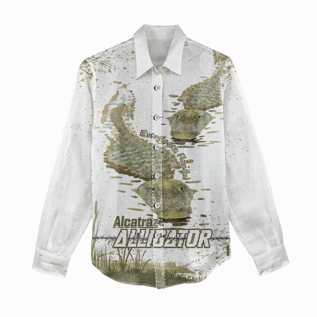 Everglades Florida Alligators Women Casual Shirt Alcatraz Est 2025 - Wonder Print Shop