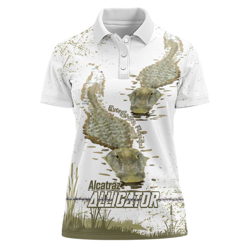 Everglades Florida Alligators Women Polo Shirt Alcatraz Est 2025 - Wonder Print Shop