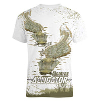 Everglades Florida Alligators Women V-Neck T-Shirt Alcatraz Est 2025 - Wonder Print Shop