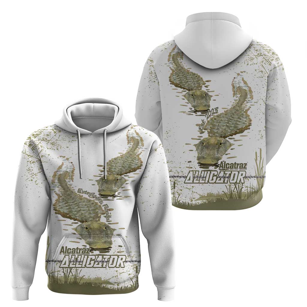 Everglades Florida Alligators Zip Hoodie Alcatraz Est 2025 - Wonder Print Shop