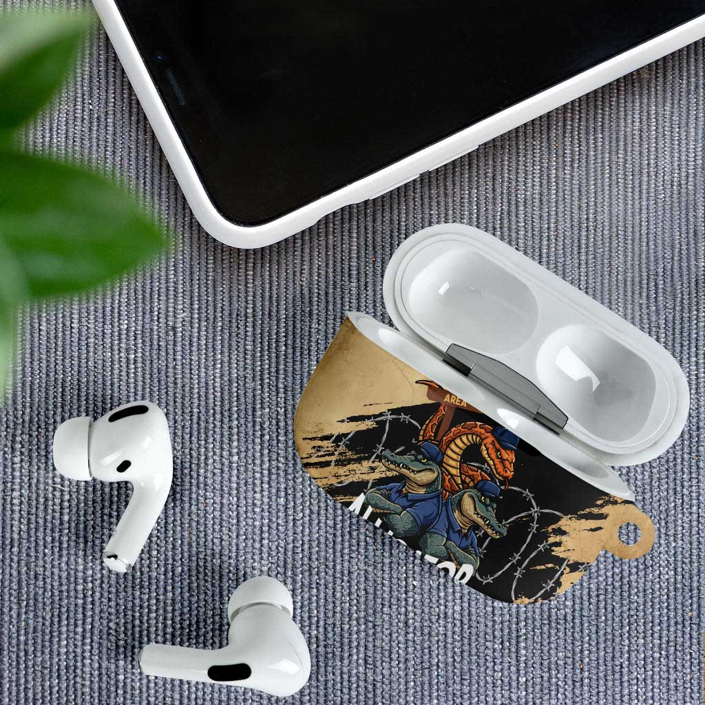 Alligator Alcatraz AirPods Case Gator and Python Restricted Area - Wonder Print Shop