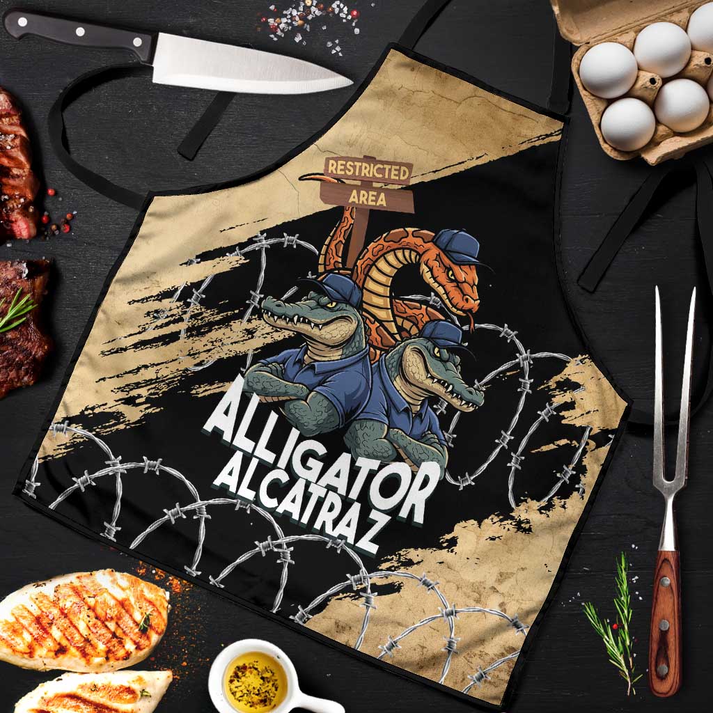 Alligator Alcatraz Apron Gator and Python Restricted Area - Wonder Print Shop