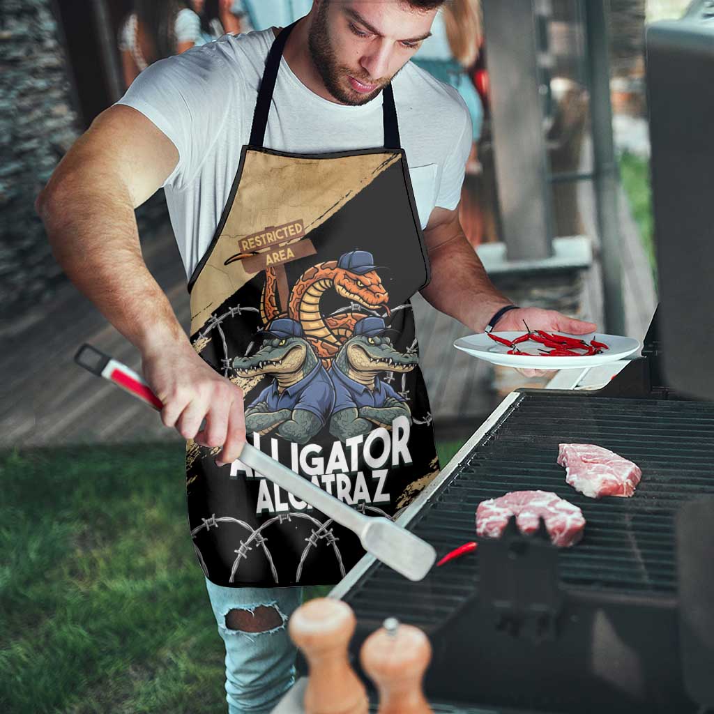 Alligator Alcatraz Apron Gator and Python Restricted Area - Wonder Print Shop