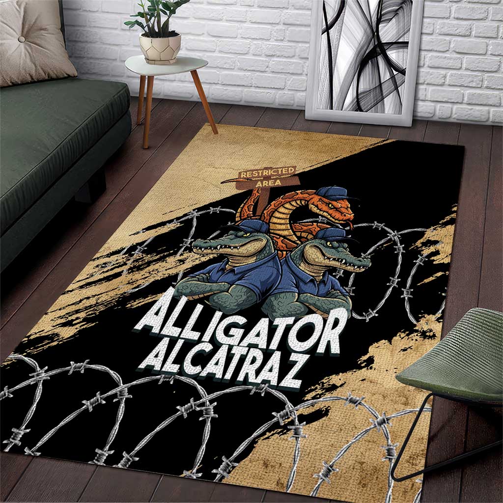 Alligator Alcatraz Area Rug Gator and Python Restricted Area - Wonder Print Shop