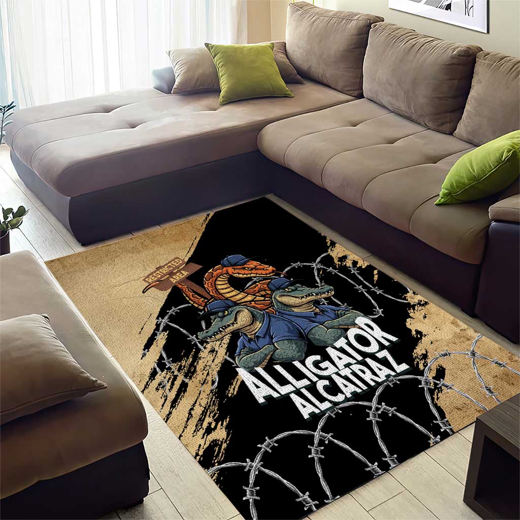 Alligator Alcatraz Area Rug Gator and Python Restricted Area - Wonder Print Shop