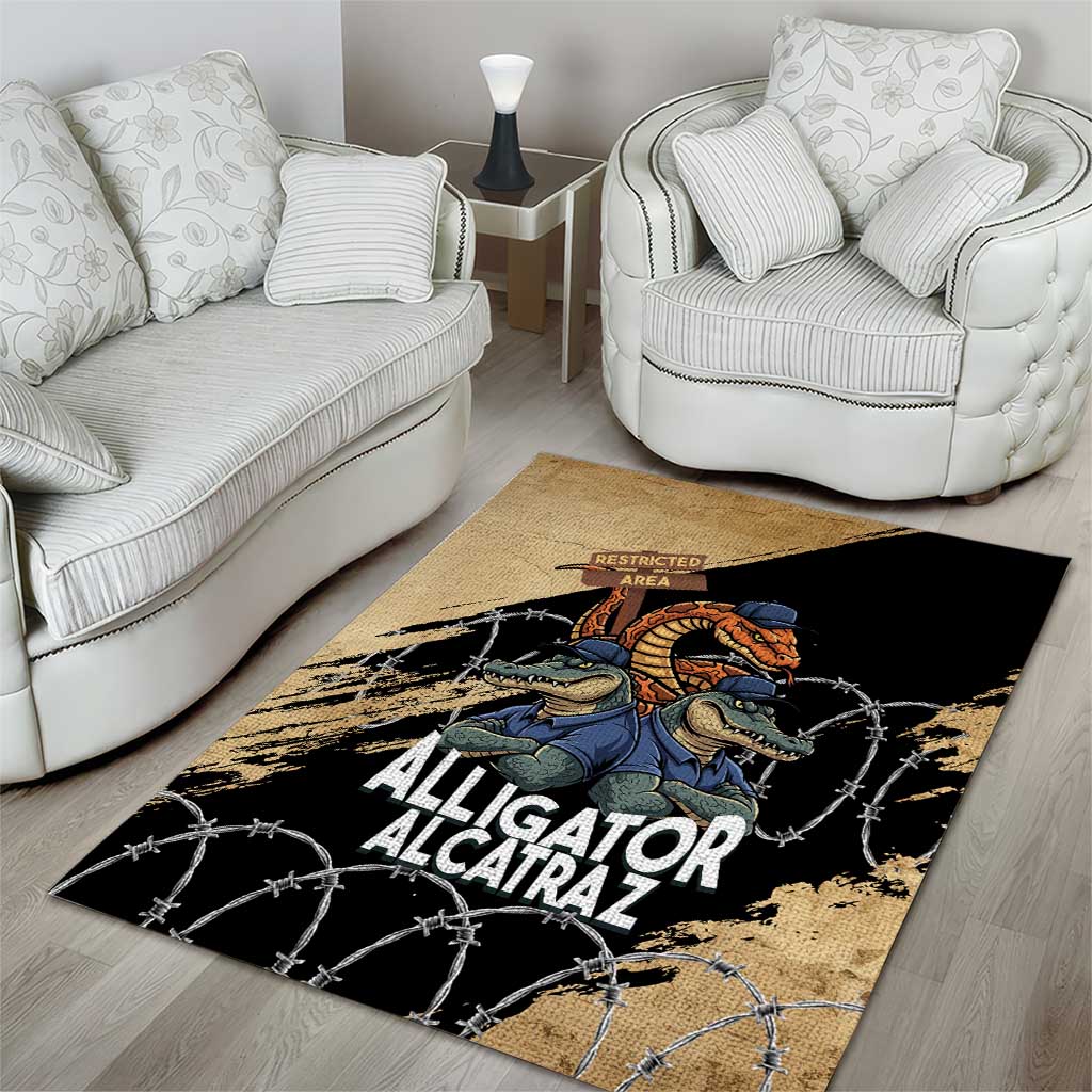 Alligator Alcatraz Area Rug Gator and Python Restricted Area - Wonder Print Shop