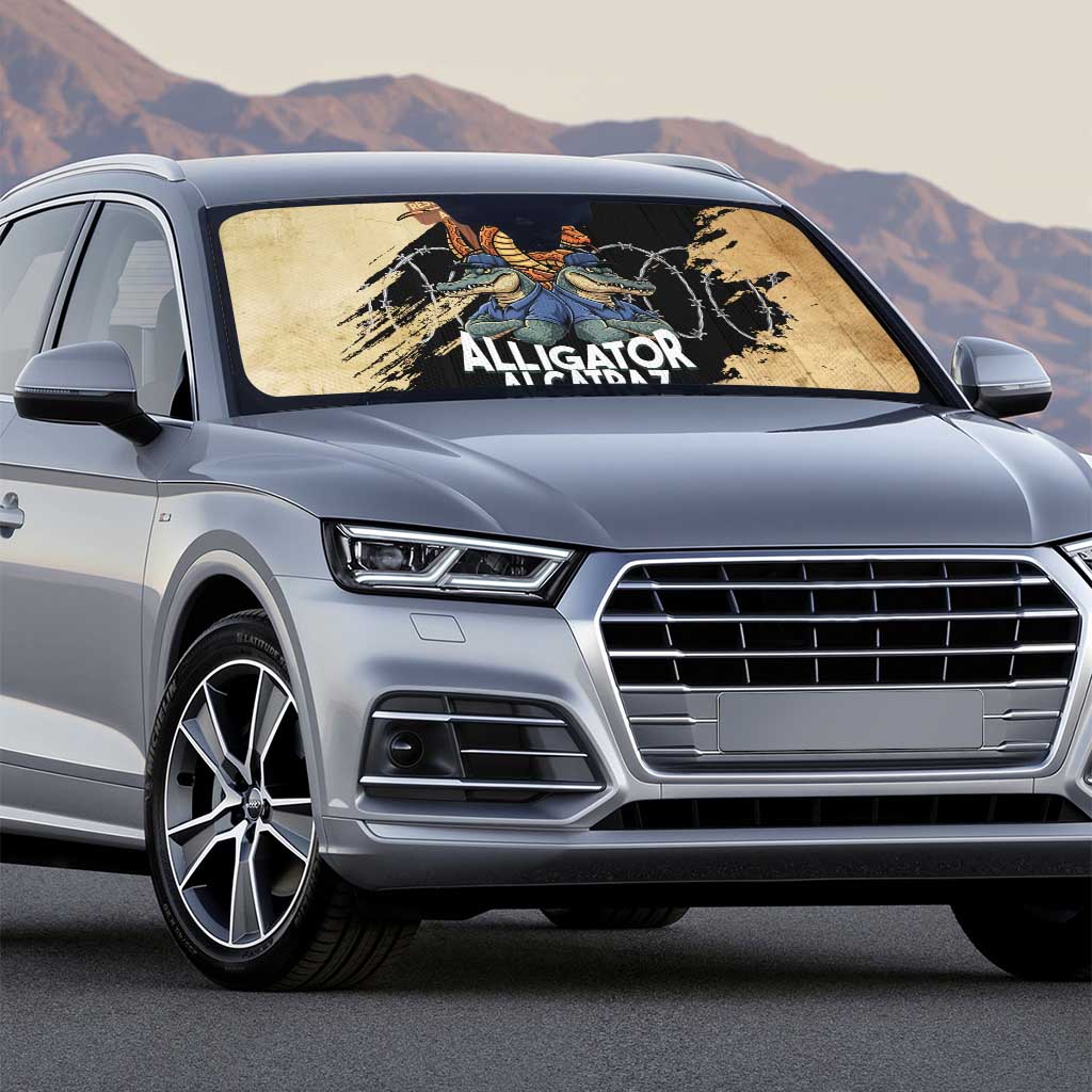 Alligator Alcatraz Auto Sun Shade Gator and Python Restricted Area - Wonder Print Shop